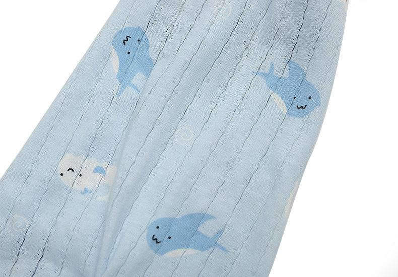 Light blue cat clothes with cute whale print, designed for anti-hair shedding.