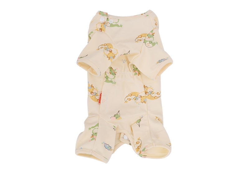 Thin breathable full-cover cat suit with playful cartoon pattern, ideal summer clothing for Ragdoll kittens.