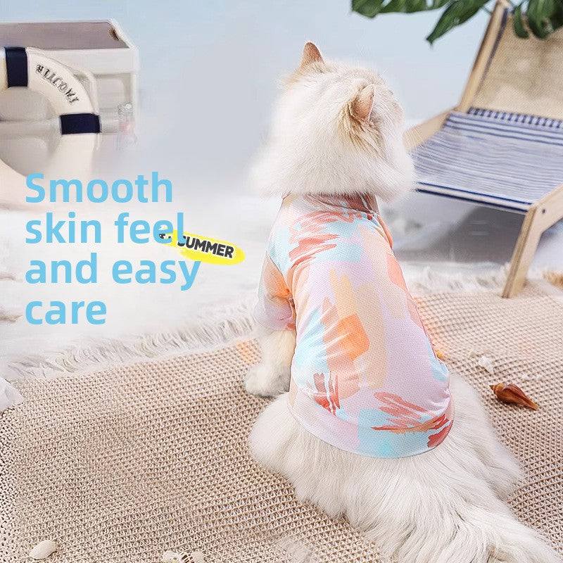 Hair loss free cat clothes, thin vest, summer wear for pets.
