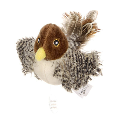 Jouet interactif pour chat avec plumes : Stimulateur électronique à mâcher réaliste en forme d'oiseau et de souris pour le divertissement des chats
