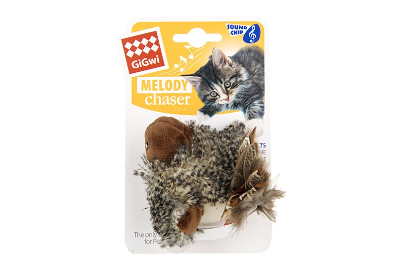 Juguete interactivo con plumas para gatos: estimulador electrónico masticable realista con forma de pájaro y ratón para el entretenimiento de los gatos.