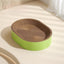 Durable cat scratch board bed in green with non-shedding eco-friendly design.