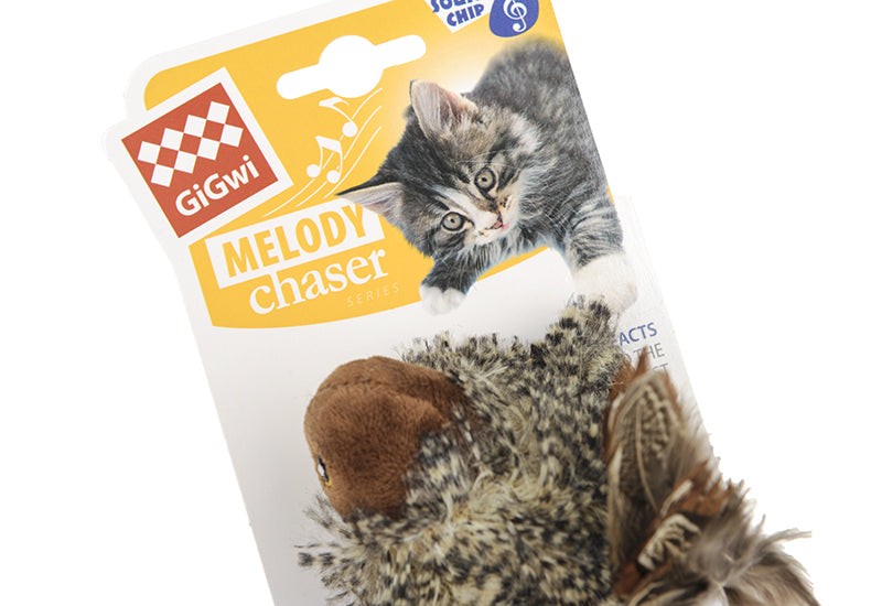 Juguete interactivo con plumas para gatos: estimulador electrónico masticable realista con forma de pájaro y ratón para el entretenimiento de los gatos.