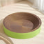 Durable cat scratch board bed in green, eco-friendly and non-shedding.