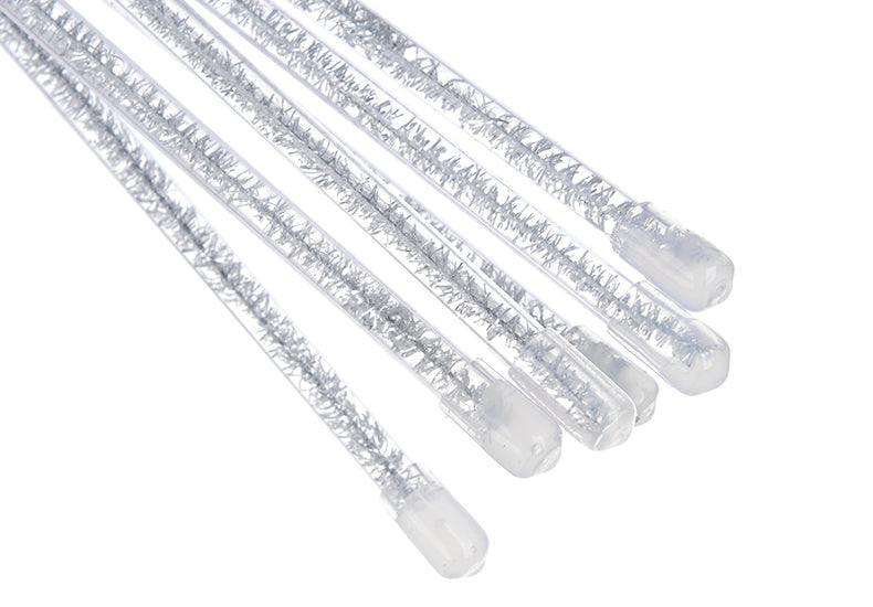 Cat teaser wand with silver embellishments, ideal for pet play and entertainment.