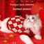 Cat wearing New Year sweater with fungus lace sleeves and knitted stretch style.