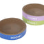 Eco-friendly durable cat scratch board bed combo in blue, purple, and green.
