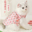 Summer thin anti-shedding vest for kittens in pink with floral pattern.