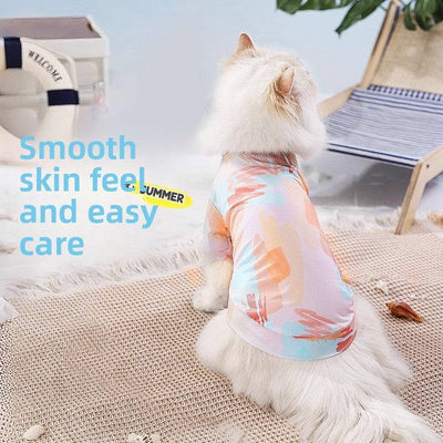 Hair loss free cat clothes, thin vest, summer wear for pets.